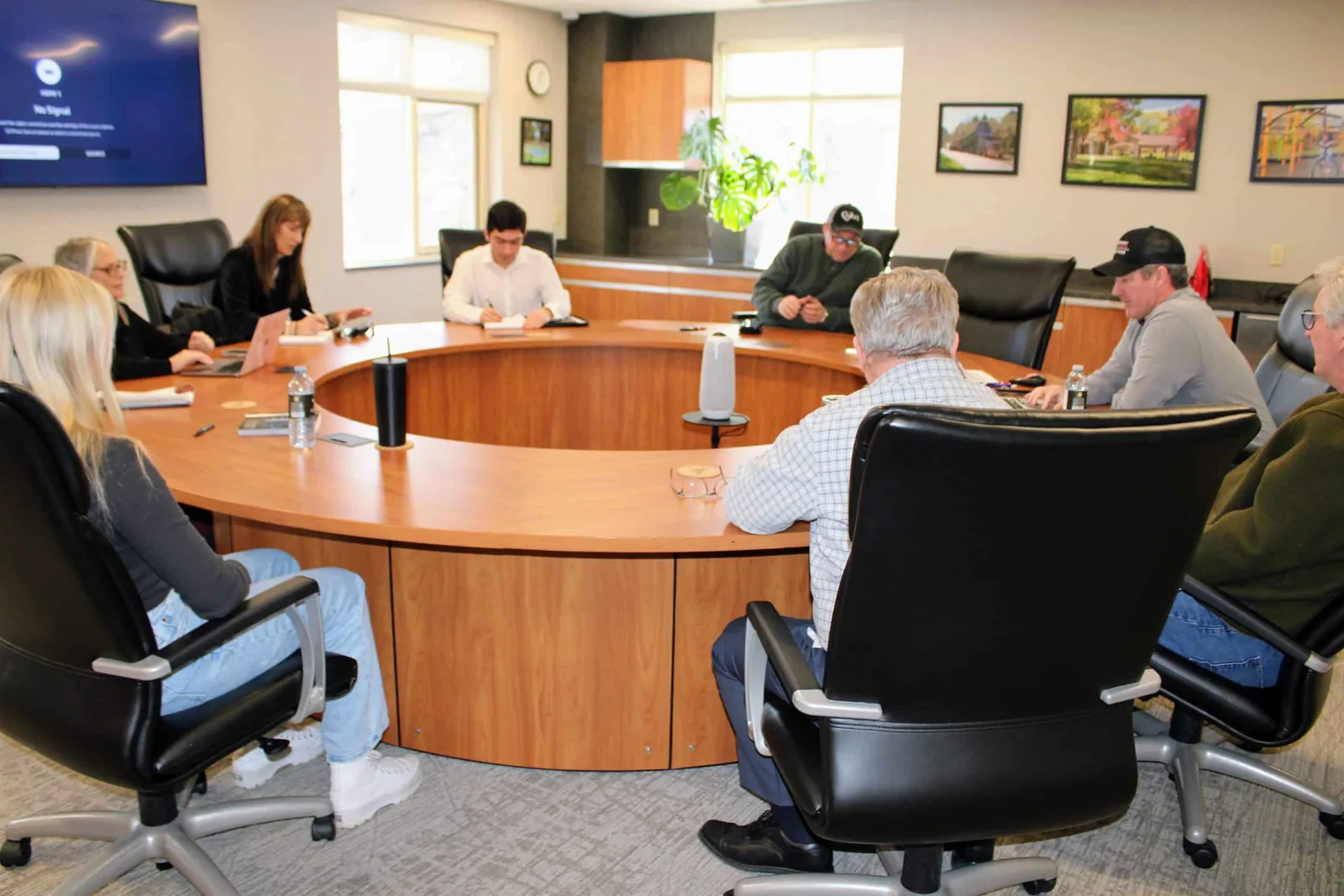 Woodbury Community Foundation board members meeting around the table